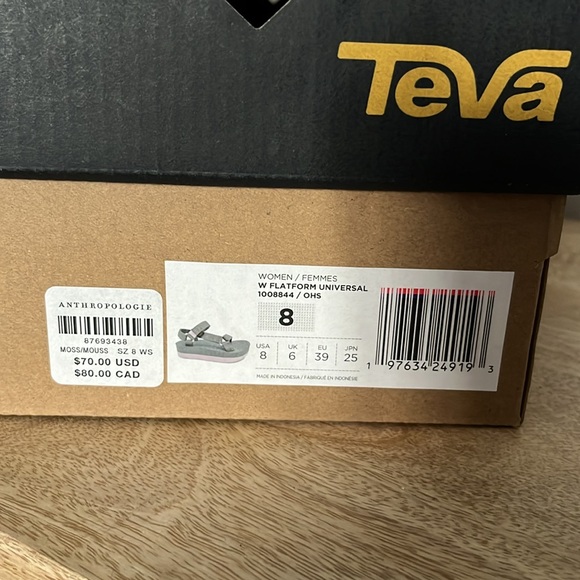 Teva Olive Green and Pink Sandals - Picture 2 of 8